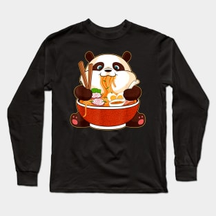 Japanese Ramen Kawaii Funny Panda Long Sleeve T-Shirt